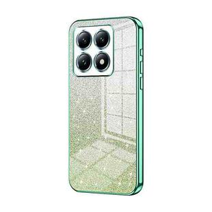 For Xiaomi 14T Pro Gradient Glitter Powder Electroplated Phone Case(Green)