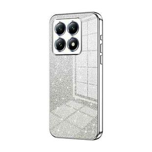 For Xiaomi 14T Pro Gradient Glitter Powder Electroplated Phone Case(Silver)