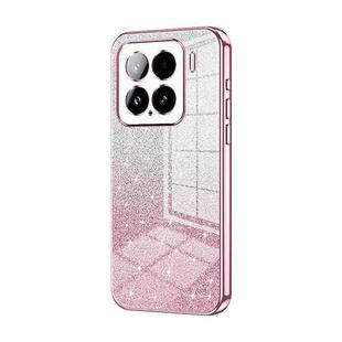 For Xiaomi 15 Gradient Glitter Powder Electroplated Phone Case(Pink)