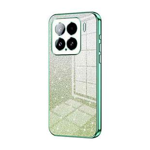 For Xiaomi 15 Gradient Glitter Powder Electroplated Phone Case(Green)
