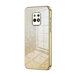 For Xiaomi Redmi 10X 5G Gradient Glitter Powder Electroplated Phone Case(Gold)