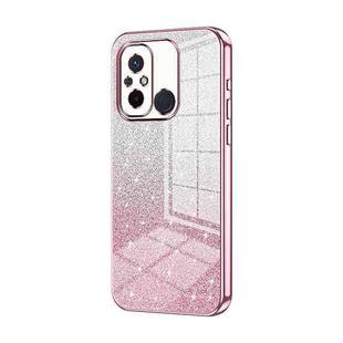 For Xiaomi Redmi 12C / 11A Gradient Glitter Powder Electroplated Phone Case(Pink)