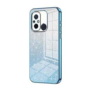 For Xiaomi Redmi 12C / 11A Gradient Glitter Powder Electroplated Phone Case(Blue)