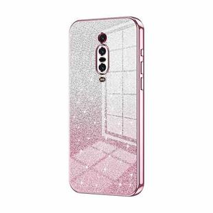 For Xiaomi Redmi K20 / K20 Pro Gradient Glitter Powder Electroplated Phone Case(Pink)