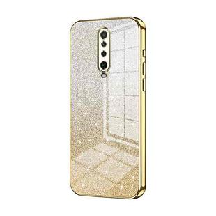 For Xiaomi Redmi K30 / K30 5G Gradient Glitter Powder Electroplated Phone Case(Gold)