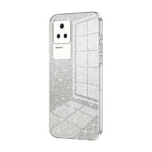 For Xiaomi Redmi K40S / Poco F4 Gradient Glitter Powder Electroplated Phone Case(Transparent)
