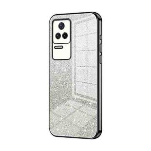 For Xiaomi Redmi K40S / Poco F4 Gradient Glitter Powder Electroplated Phone Case(Black)