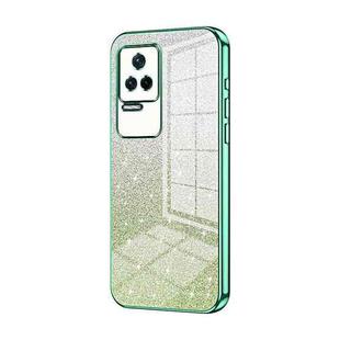 For Xiaomi Redmi K50 / K50 Pro Gradient Glitter Powder Electroplated Phone Case(Green)