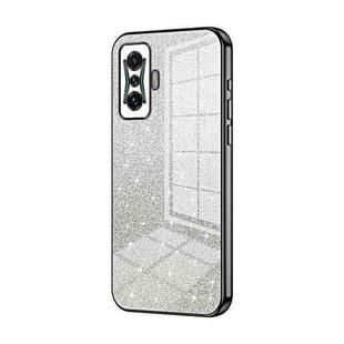For Xiaomi Redmi K50 Gaming / Poco F4 GT Gradient Glitter Powder Electroplated Phone Case(Black)