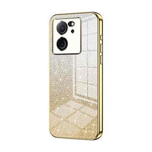 For Xiaomi Redmi K60 Ultra / Xiaomi 13T Gradient Glitter Powder Electroplated Phone Case(Gold)