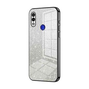 For Xiaomi Redmi Note 7 / Note 7 Pro Gradient Glitter Powder Electroplated Phone Case(Black)