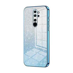 For Xiaomi Redmi Note 8 Pro Gradient Glitter Powder Electroplated Phone Case(Blue)