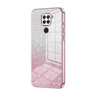 For Xiaomi Redmi Note 9 / 10X 4G Gradient Glitter Powder Electroplated Phone Case(Pink)