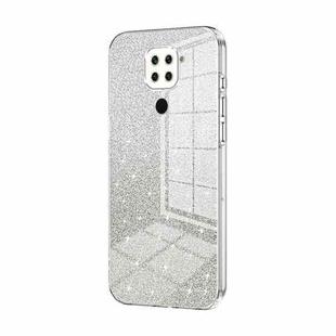 For Xiaomi Redmi Note 9 / 10X 4G Gradient Glitter Powder Electroplated Phone Case(Transparent)