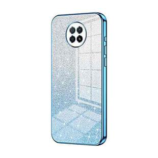 For Xiaomi Redmi Note 9 5G / Note 9T Gradient Glitter Powder Electroplated Phone Case(Blue)