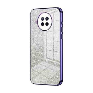 For Xiaomi Redmi Note 9 Pro 5G/Mi 10T Lite Gradient Glitter Powder Electroplated Phone Case(Purple)