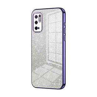 For Xiaomi Redmi Note 10 5G / Note 10T 5G Gradient Glitter Powder Electroplated Phone Case(Purple)