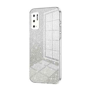 For Xiaomi Redmi Note 10 5G / Note 10T 5G Gradient Glitter Powder Electroplated Phone Case(Transparent)