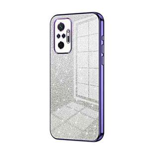 For Xiaomi Redmi Note 10 Pro/10 Pro Max Gradient Glitter Powder Electroplated Phone Case(Purple)