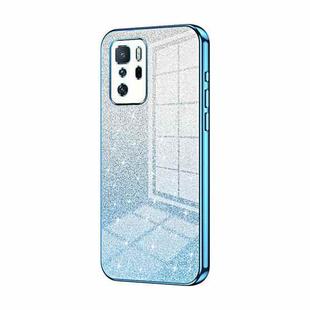 For Xiaomi Redmi Note 10 Pro 5G/Poco X3 GT Gradient Glitter Powder Electroplated Phone Case(Blue)