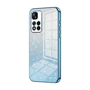 For Xiaomi Redmi Note 11 Pro+ 5G Gradient Glitter Powder Electroplated Phone Case(Blue)