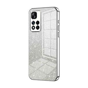 For Xiaomi Redmi Note 11 Pro+ 5G Gradient Glitter Powder Electroplated Phone Case(Silver)