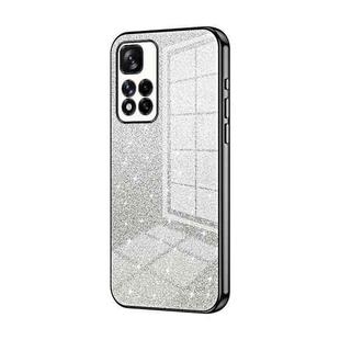 For Xiaomi Redmi Note 11 Pro+ 5G Gradient Glitter Powder Electroplated Phone Case(Black)