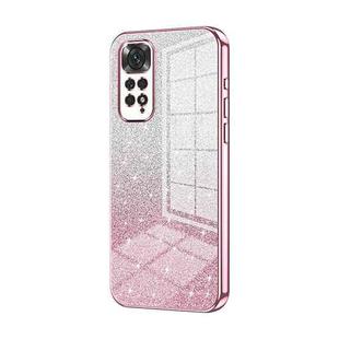 For Xiaomi Redmi Note 11 Global / Note 11S Gradient Glitter Powder Electroplated Phone Case(Pink)