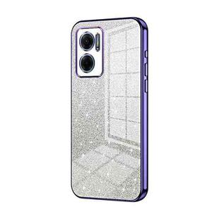 For Xiaomi Redmi Note 11E / Redmi 10 5G Gradient Glitter Powder Electroplated Phone Case(Purple)