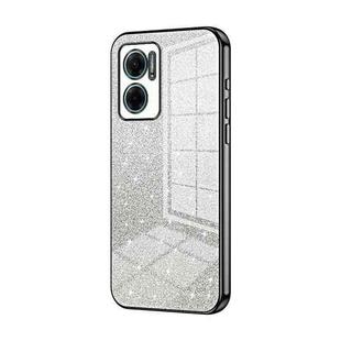 For Xiaomi Redmi Note 11E / Redmi 10 5G Gradient Glitter Powder Electroplated Phone Case(Black)