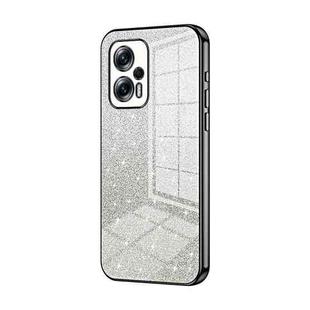 For Xiaomi Redmi Note 11T Pro/Poco X4 GT Gradient Glitter Powder Electroplated Phone Case(Black)