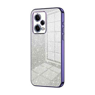 For Xiaomi Redmi Note 12 Pro 5G Gradient Glitter Powder Electroplated Phone Case(Purple)
