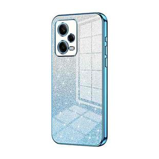 For Xiaomi Redmi Note 12 Pro 5G Gradient Glitter Powder Electroplated Phone Case(Blue)