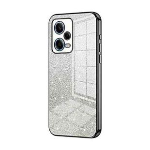 For Xiaomi Redmi Note 12 Pro 5G Gradient Glitter Powder Electroplated Phone Case(Black)