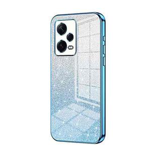 For Xiaomi Redmi Note 12 Pro+  Gradient Glitter Powder Electroplated Phone Case(Blue)
