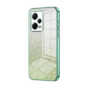 For Xiaomi Redmi Note 12 Pro+  Gradient Glitter Powder Electroplated Phone Case(Green)