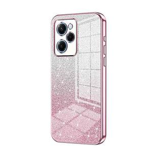 For Xiaomi Redmi Note 12 Pro Speed Gradient Glitter Powder Electroplated Phone Case(Pink)
