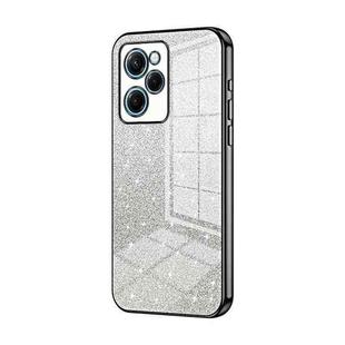 For Xiaomi Redmi Note 12 Pro Speed Gradient Glitter Powder Electroplated Phone Case(Black)