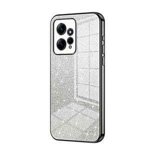 For Xiaomi Redmi Note 12 4G Gradient Glitter Powder Electroplated Phone Case(Black)