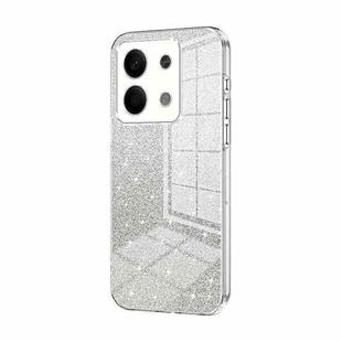 For Xiaomi Redmi Note 13 5G Gradient Glitter Powder Electroplated Phone Case(Transparent)