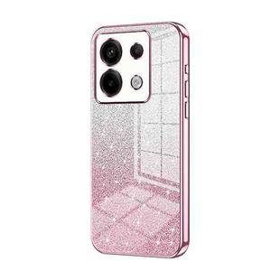 For Xiaomi Redmi Note 13 Pro 5G Gradient Glitter Powder Electroplated Phone Case(Pink)