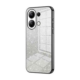 For Xiaomi Redmi Note 13 4G Gradient Glitter Powder Electroplated Phone Case(Black)