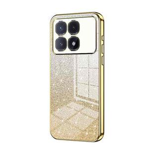 For Xiaomi Redmi K70 Ultra Gradient Glitter Powder Electroplated Phone Case(Gold)