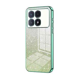 For Redmi K70 Ultra Gradient Glitter Powder Electroplated Phone Case(Green)