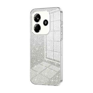 For Redmi Note 14 5G Gradient Glitter Powder Electroplated Phone Case(Transparent)