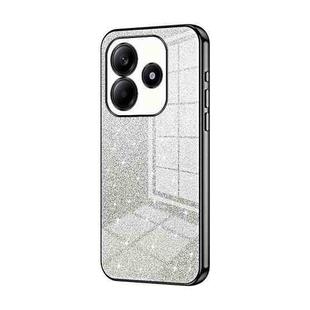 For Redmi Note 14 5G Gradient Glitter Powder Electroplated Phone Case(Black)