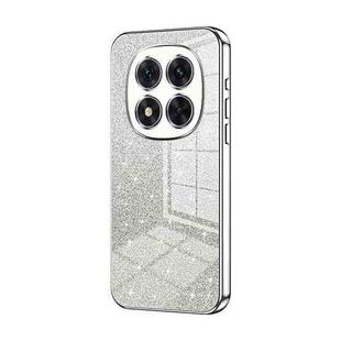 For Redmi Note 14 Pro Gradient Glitter Powder Electroplated Phone Case(Silver)