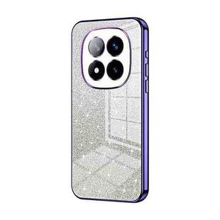 For Redmi Note 14 Pro+ 5G Gradient Glitter Powder Electroplated Phone Case(Purple)