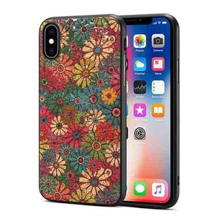 For iPhone XS / X Four Seasons Flower Language Series TPU Phone Case(Spring Green)