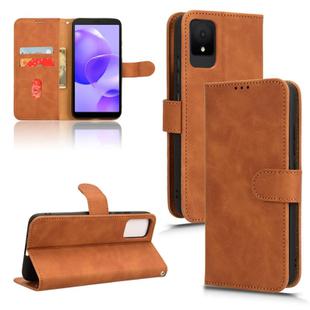 For TCL 502 Skin Feel Magnetic Flip Leather Phone Case(Brown)